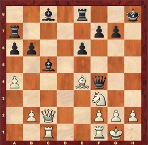 Alekhine-Rubinstein Carlsbad 1923 after Black's 20th move 20...Ra7